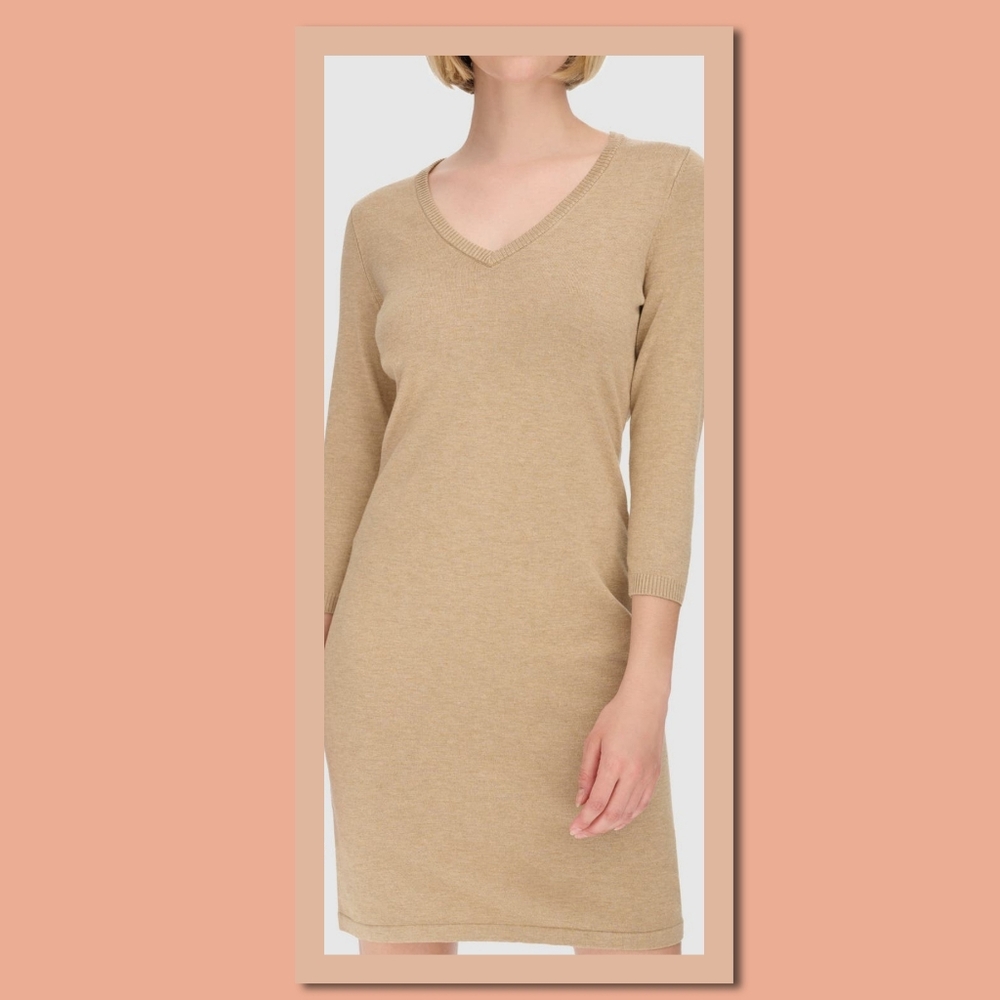 CALVIN KLEIN V-NECK SWESTER DRESS